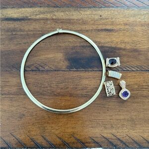 Omega 14kt gold choker and charms